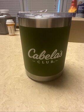 Cabela's Olive Green Insulated Cup with Clear Lid